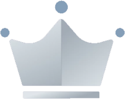 A minimalist gray crown icon with a simple design, featuring two pointed tips and a bar at the base. Three light blue dots are positioned, one at the top center and one on each side above the tips. The symmetrical, modern look echoes the elegance of Exotic Auto Club’s exclusive supercar rental service.